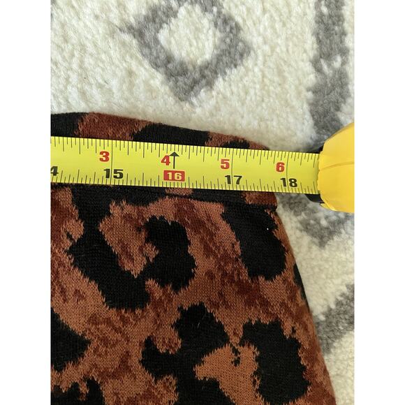 PERUVIAN CONNECTIONS Sophia Leopard Jacquard Knit Pull On A-Line Maxi Skirt - Picture 11 of 13